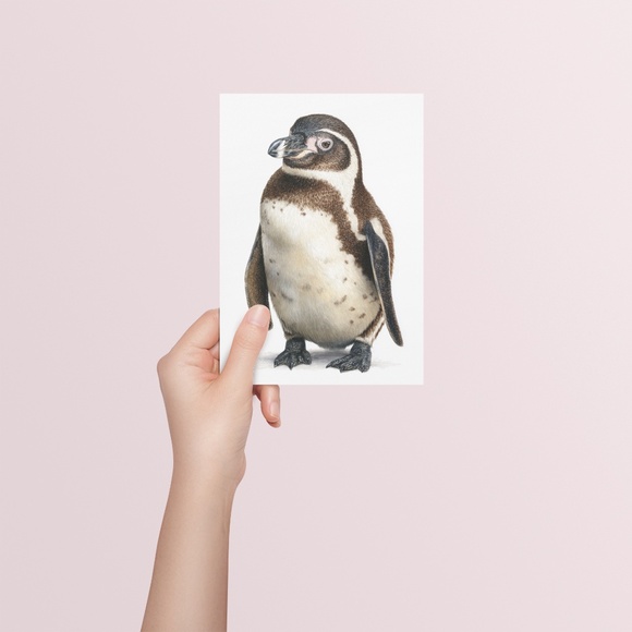 Watercolor Humboldt Penguin Wall Art Print, Unframed - Charming Coastal Elegance - Picture 5 of 7